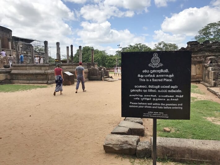 Notice in Polonnaruwa Sri Lanka