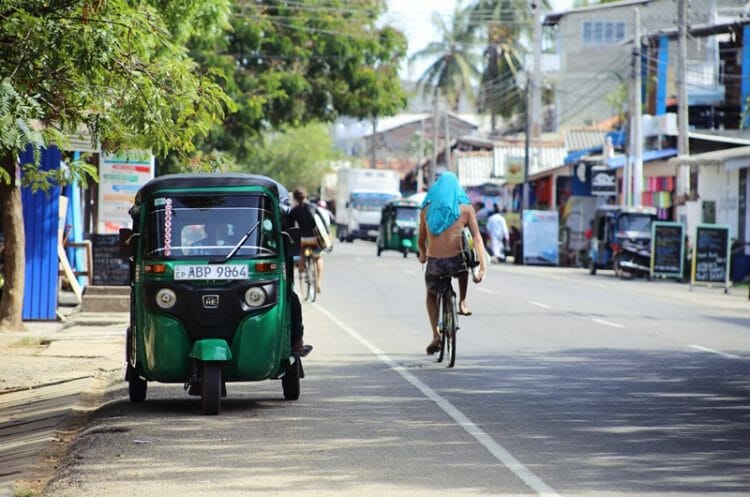 Arugam Bay main street in Sri Lanka
