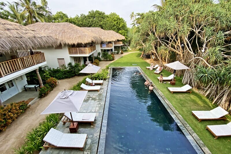Halcyon Mawella pool area in south Sri Lanka