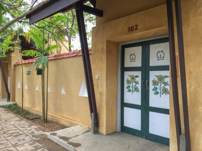 Room doors at Jetwing Ayurveda Pavilions in Negombo Sri Lanka