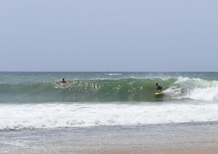 Surfing at the main point in Arugam Bay Sri Lanka