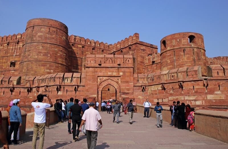 Entrance to the Agra Fort in the Golden Triangle in India