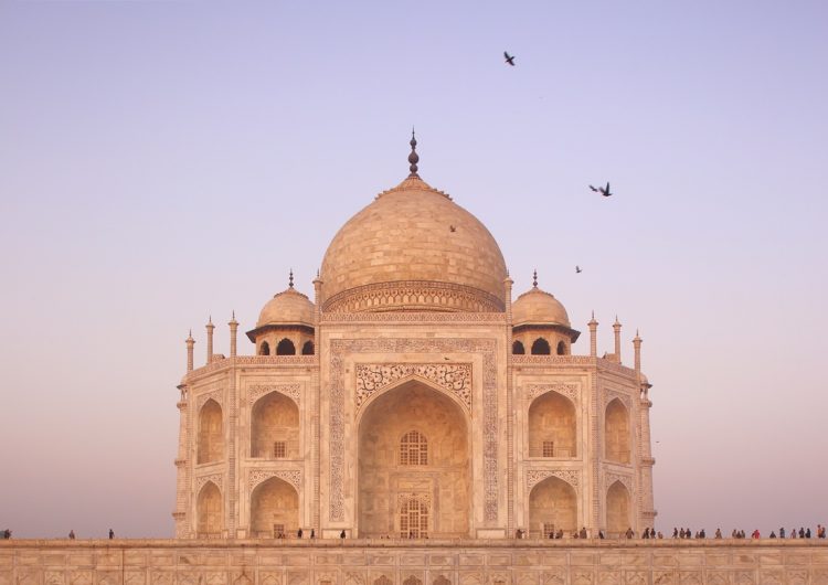 Taj Mahal at sunrise in Agra India