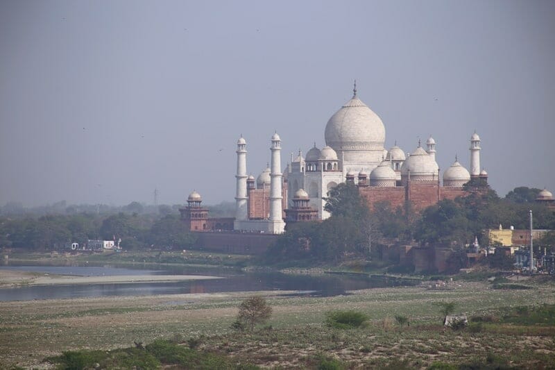 View of Taj Mahal from Agra Fort India