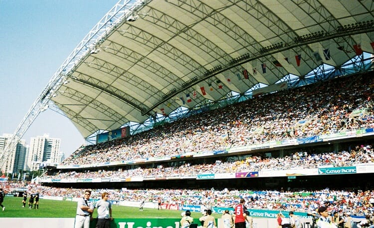 East stand at the Rugby Sevens in Hong Kong