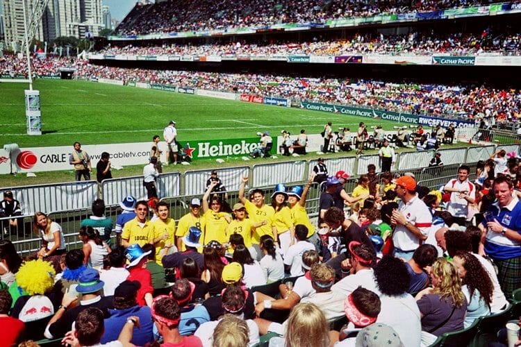 South stand at the Rugby Sevens in Hong Kong