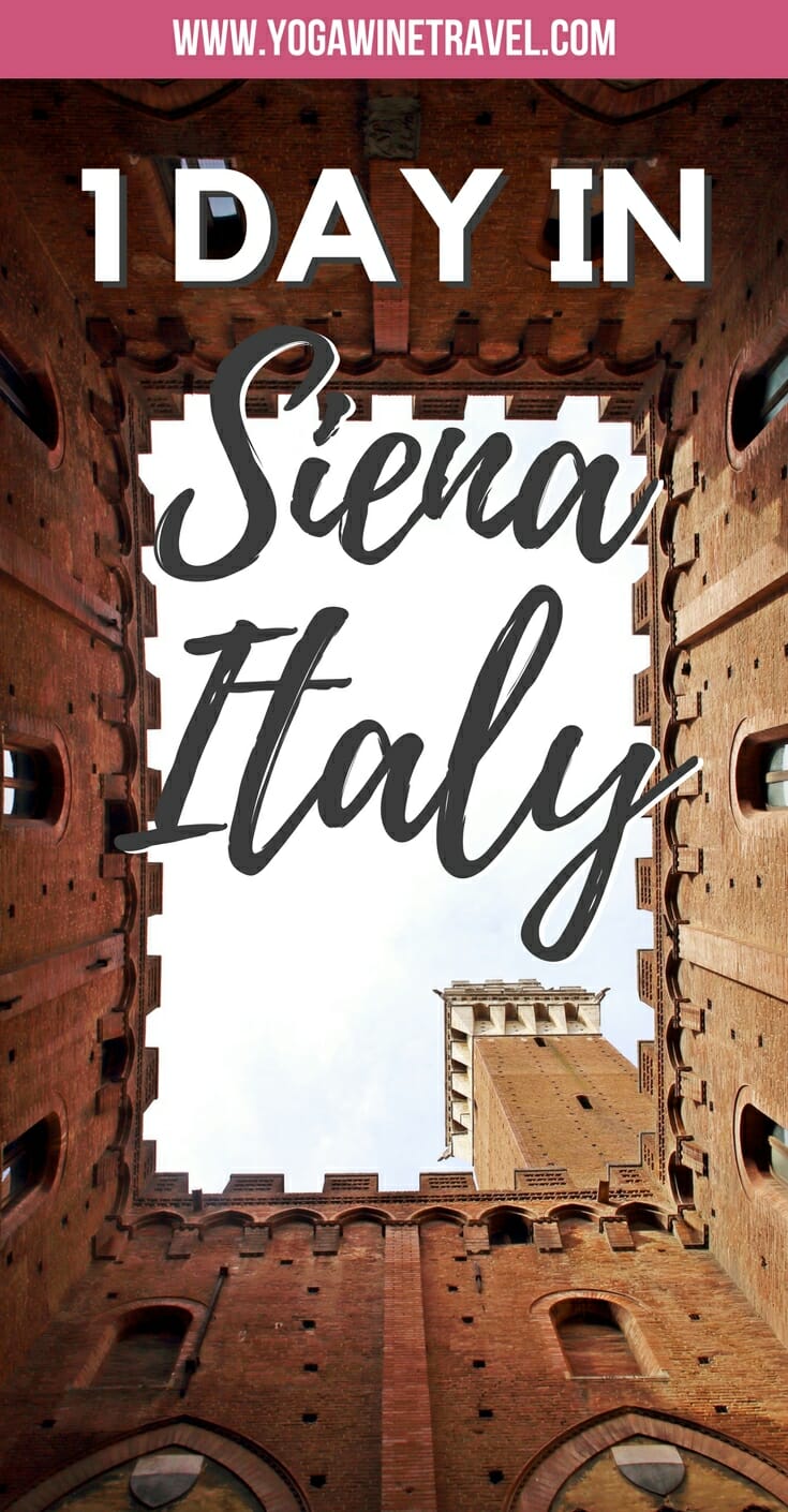 Castle in Siena Italy with text overlay