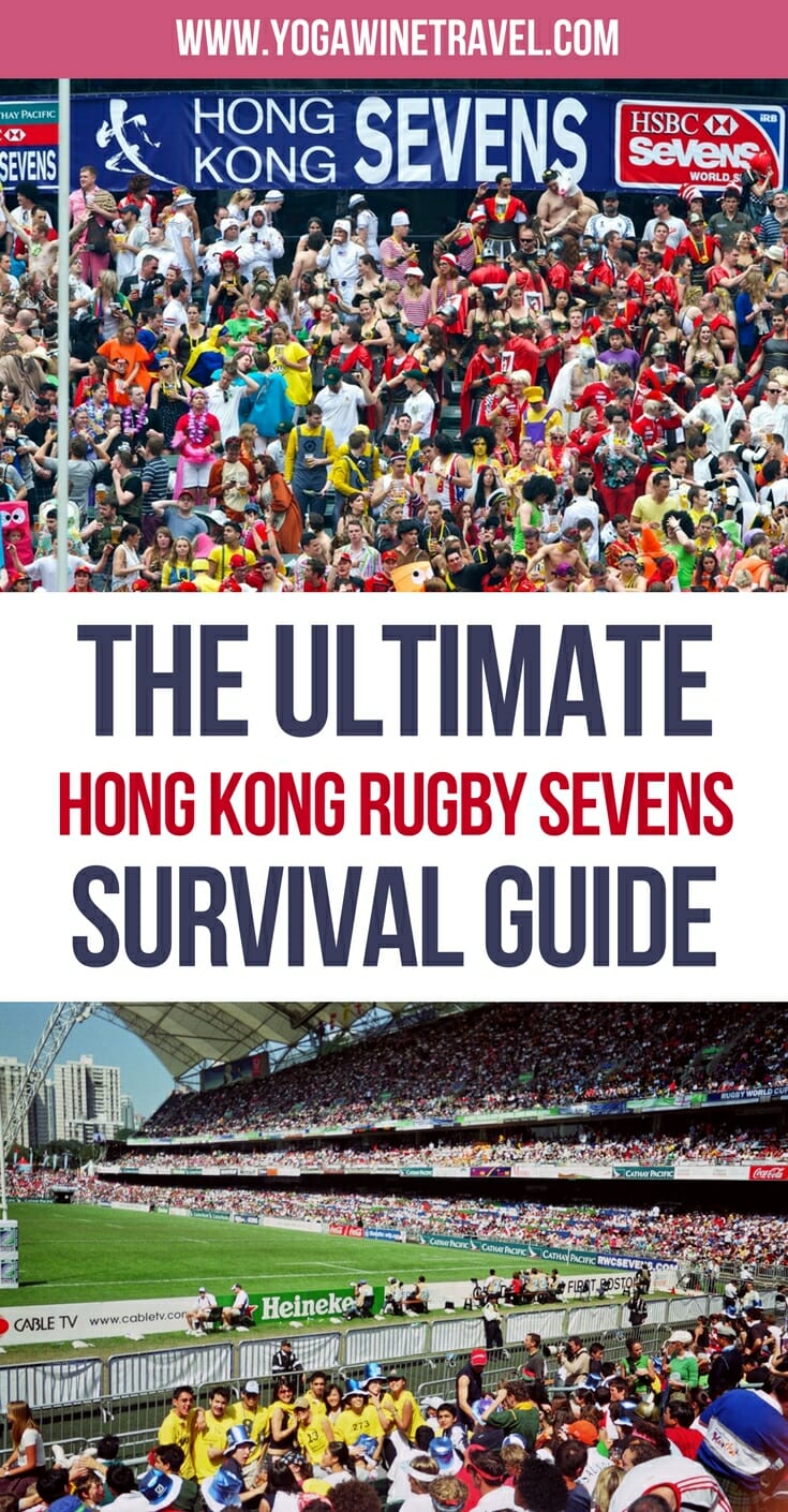 Image collage with Hong Kong Rugby Sevens photos with text overlay