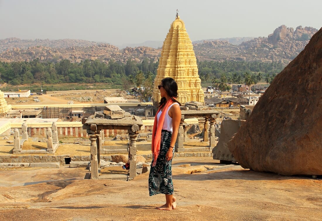 Woman standing in Hampi Karnataka India