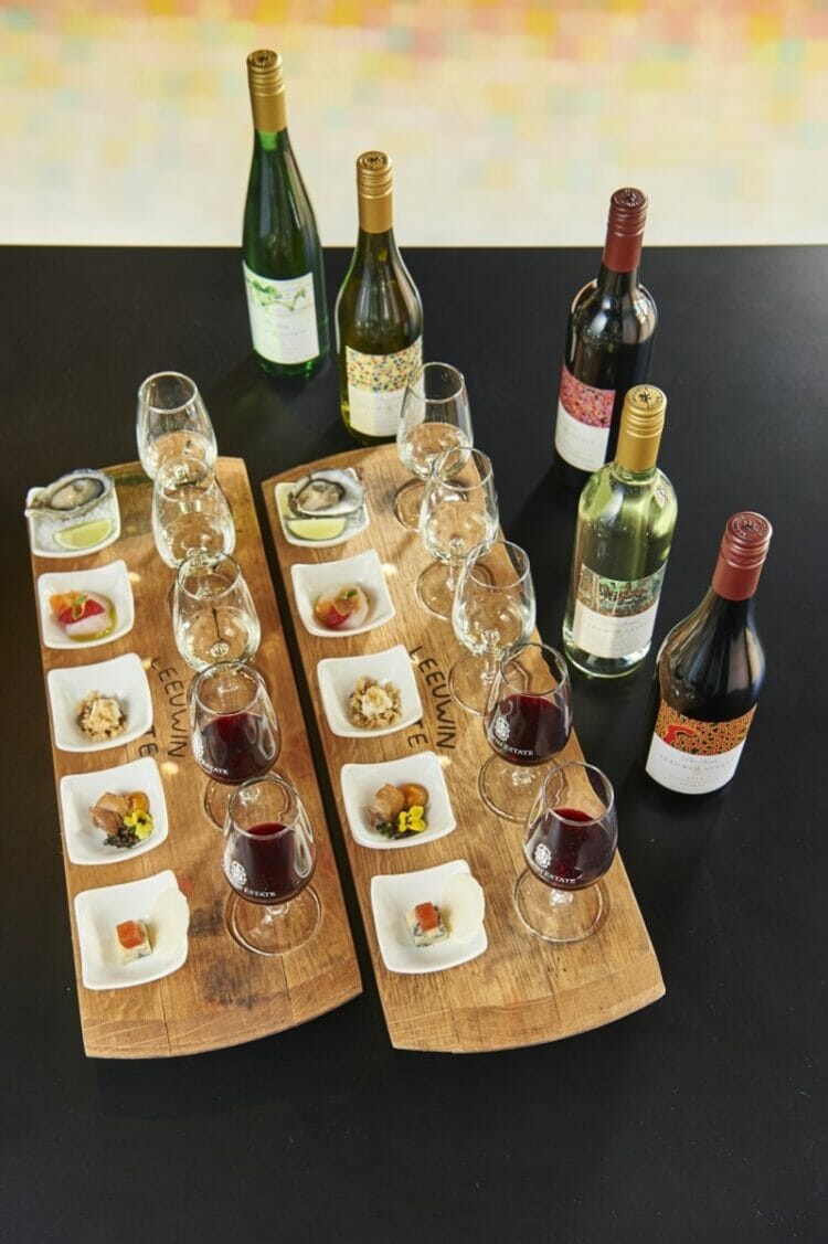 Leeuwin Estate wine and food flights in the Margaret River region Australia