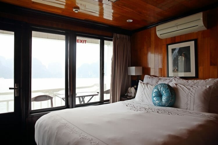 Bedroom aboard Aphrodite Cruises in Halong Bay Vietnam