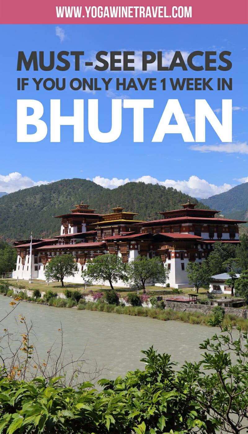 Punakha Dzong in Bhutan with text overlay