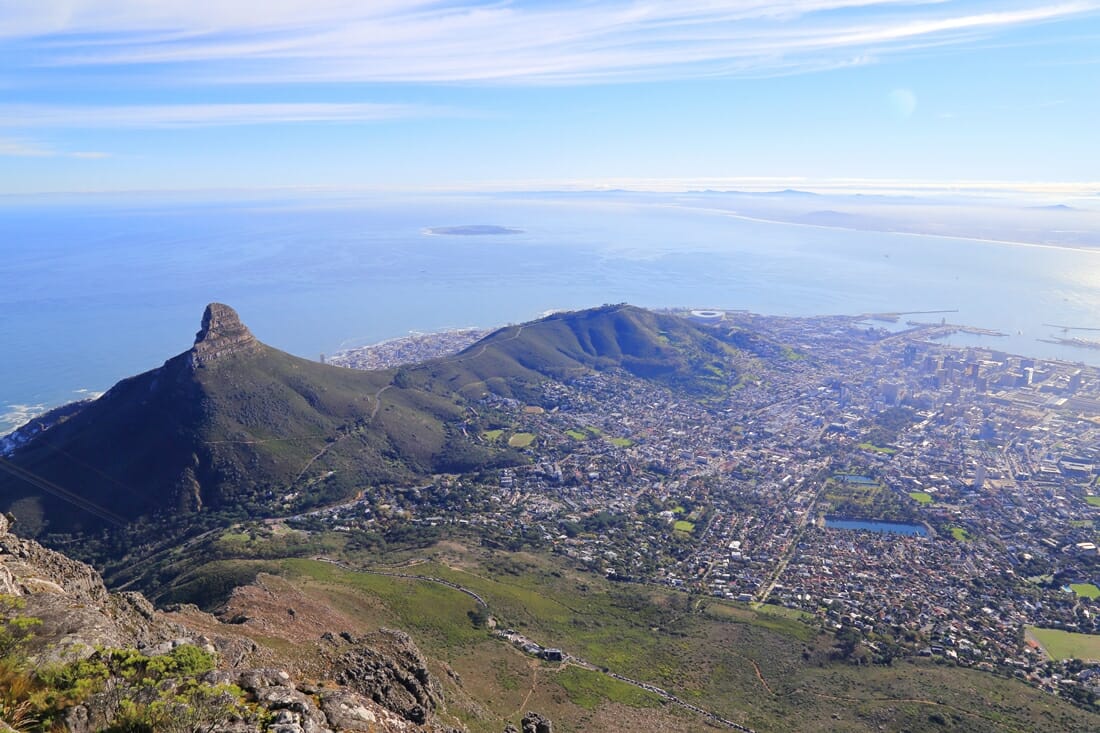 View of Cape Town from Table Mountain South Africa