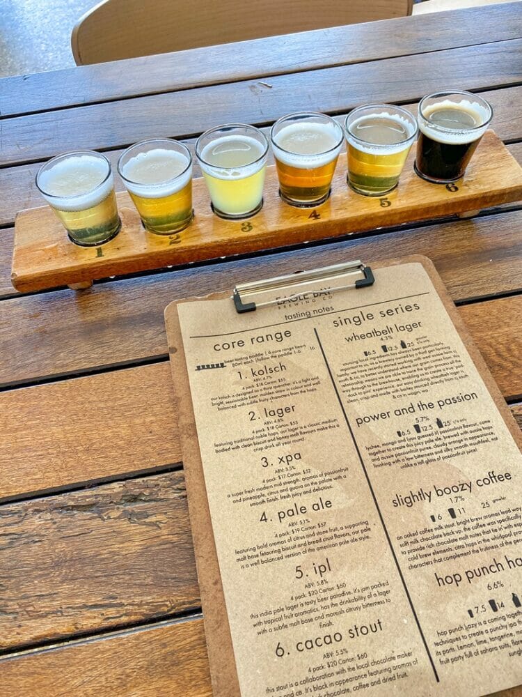 Craft beer tasting at Eagle Bay Brewery in the Margaret River region
