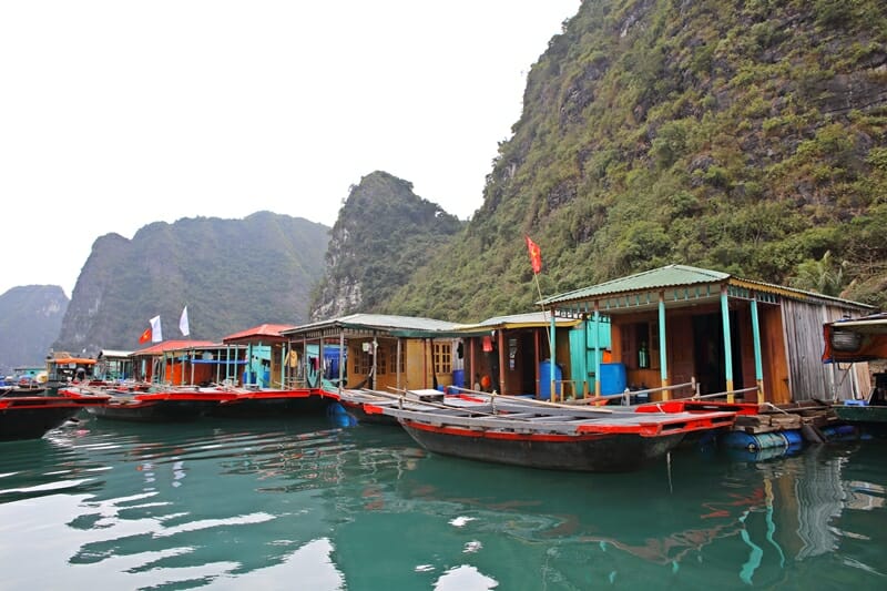 Floating village Halong Bay Vietnam