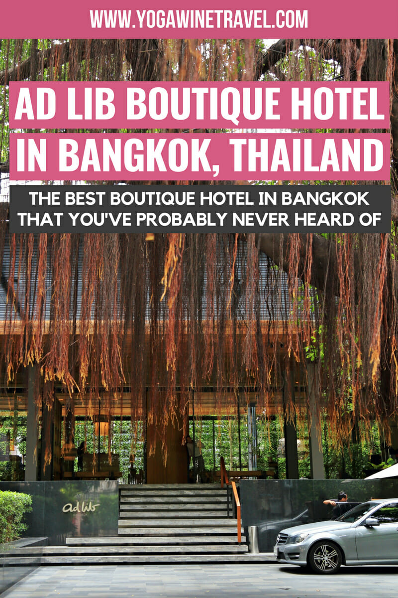 Ad Lib boutique hotel in Thailand with text overlay