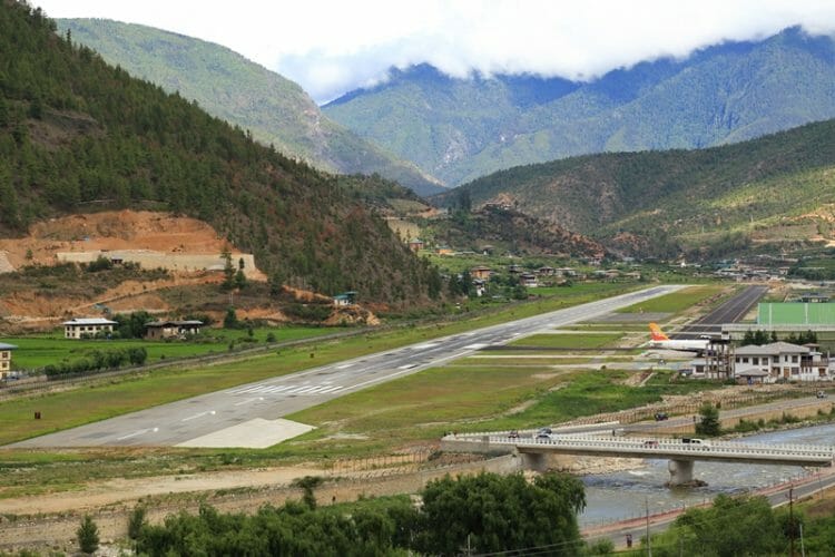 Paro international airport Bhutan