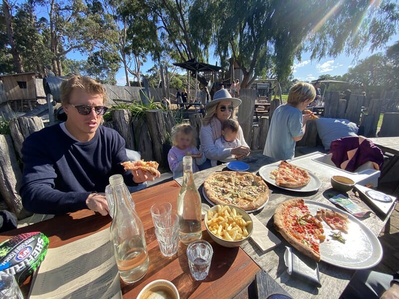 Pizza at Swings and Roundabouts in Margaret River region in Australia