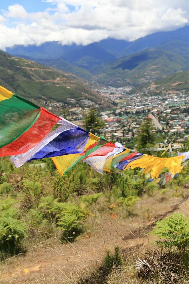 Prayer flags in Thimpu Bhutan