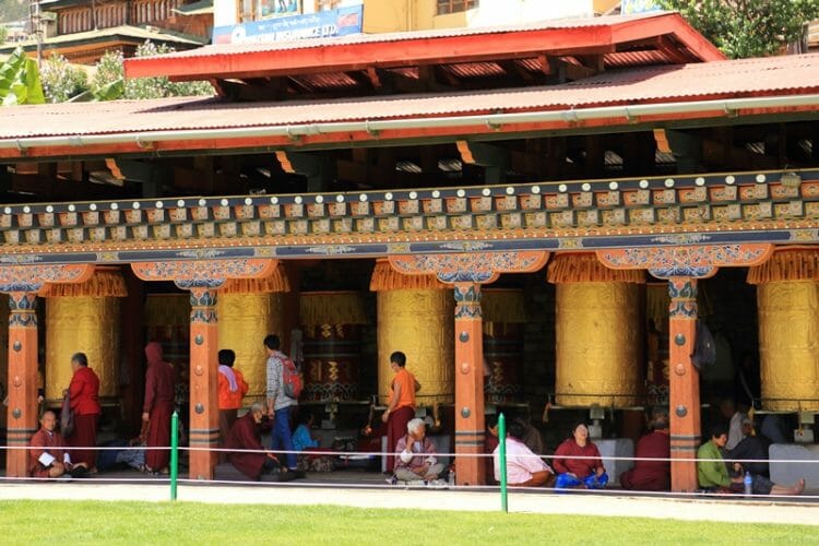 Prayer wheels in Thimpu Bhutan