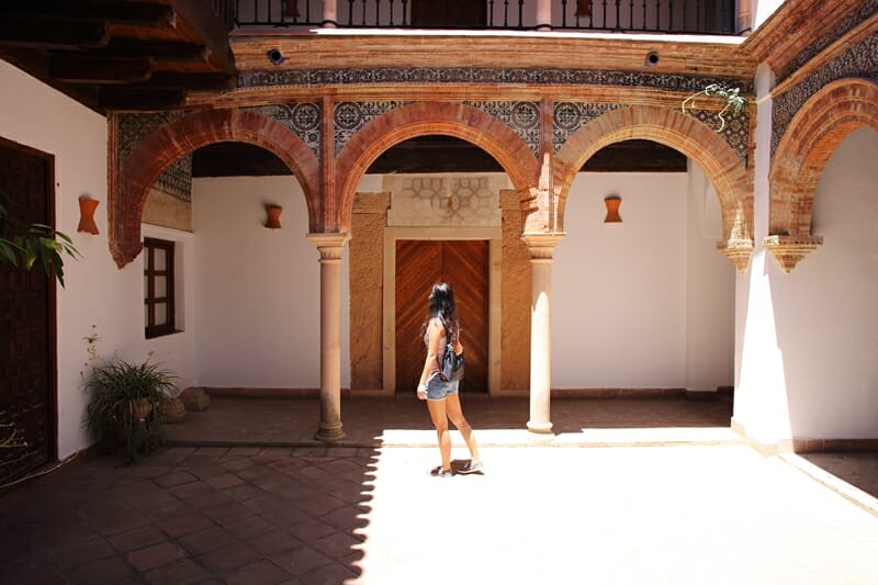 Courtyard at Mondragon Palace in Ronda Spain