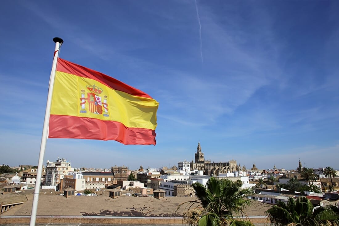 Spanish flag in Seville Spain