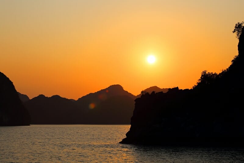 Sunset in Halong Bay Vietnam