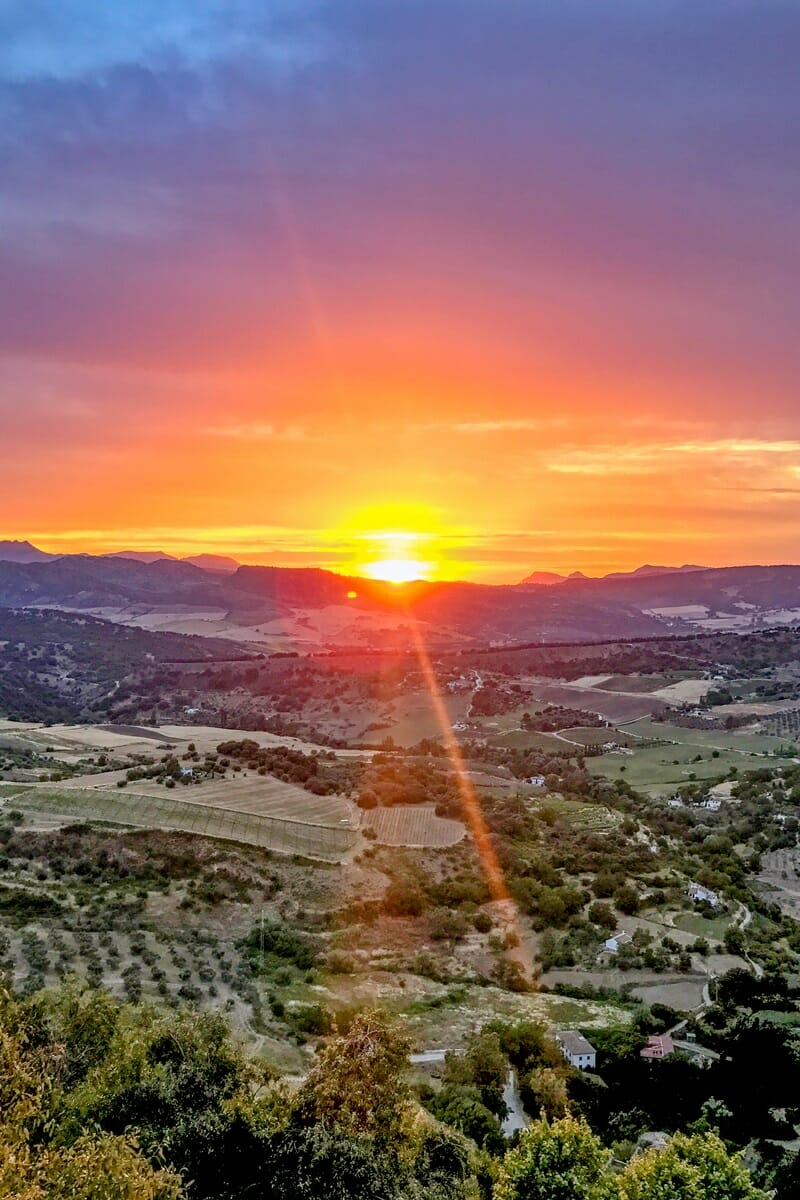 Sunset in Ronda in Spain