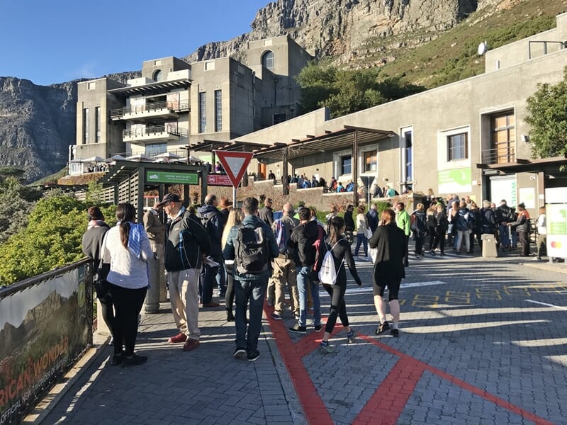 Queue for Table Mountain cable car Cape Town