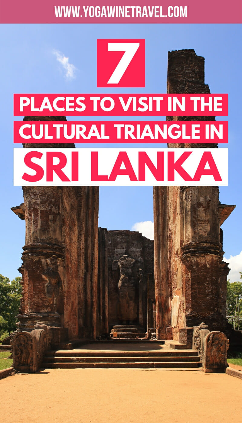 Ruins of Polonnaruwa Sri Lanka with text overlay