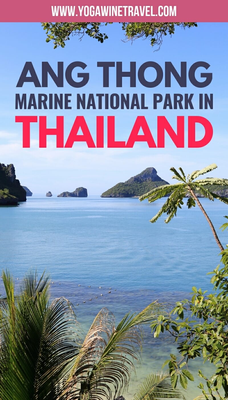 Ang Thong Marine National Park in Thailand with text overlay