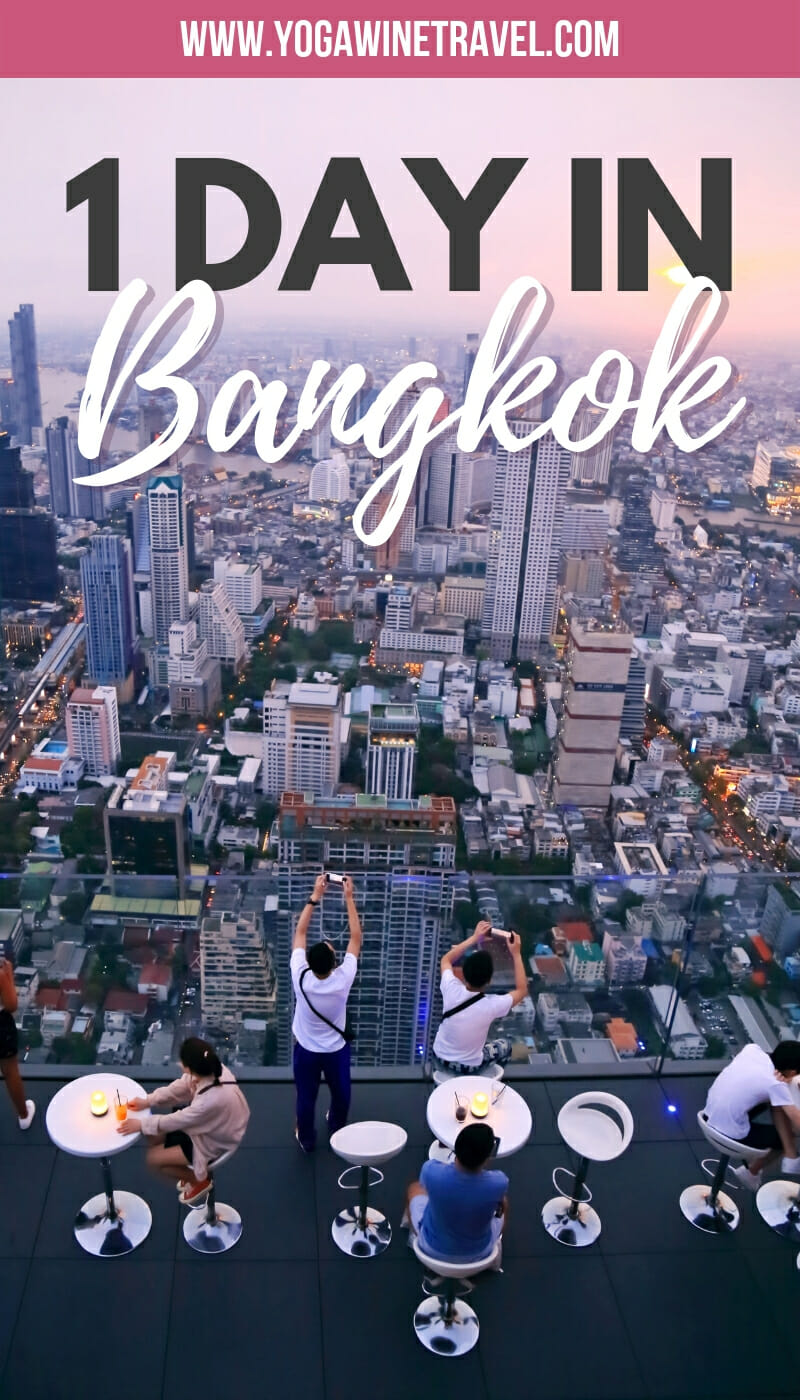 Rooftop view from King Manakhon in Bangkok Thailand with text overlay