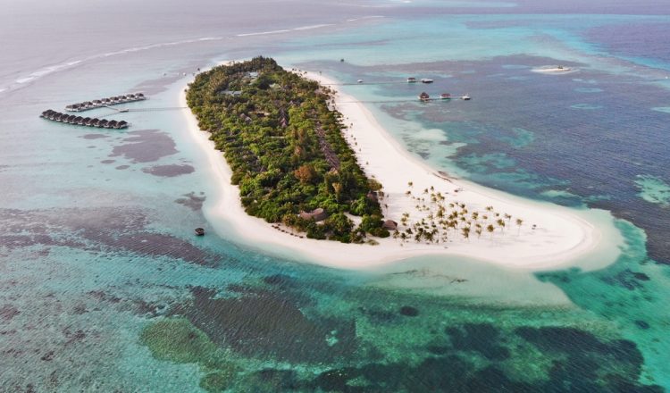 Kanuhura Resort in the Maldives drone shot