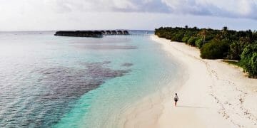 Drone photo of Maldives private beach