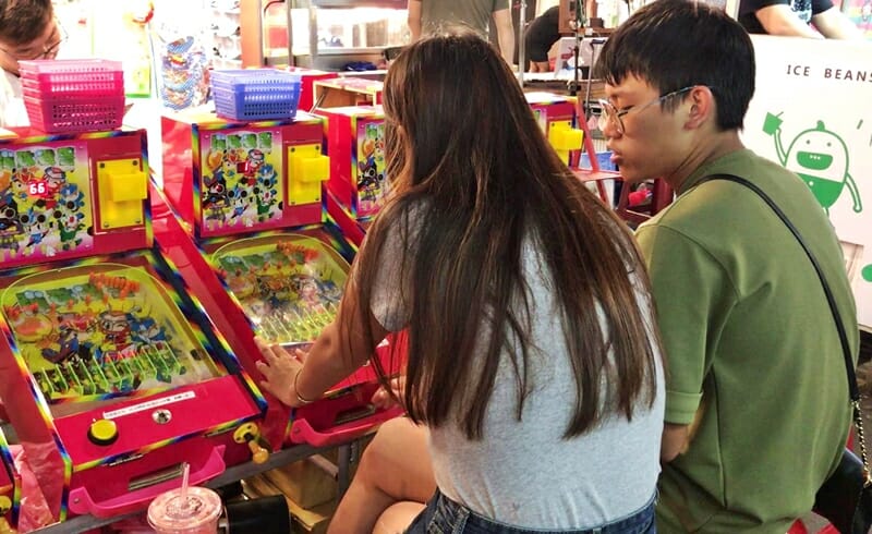 Games at night markets in Taiwan