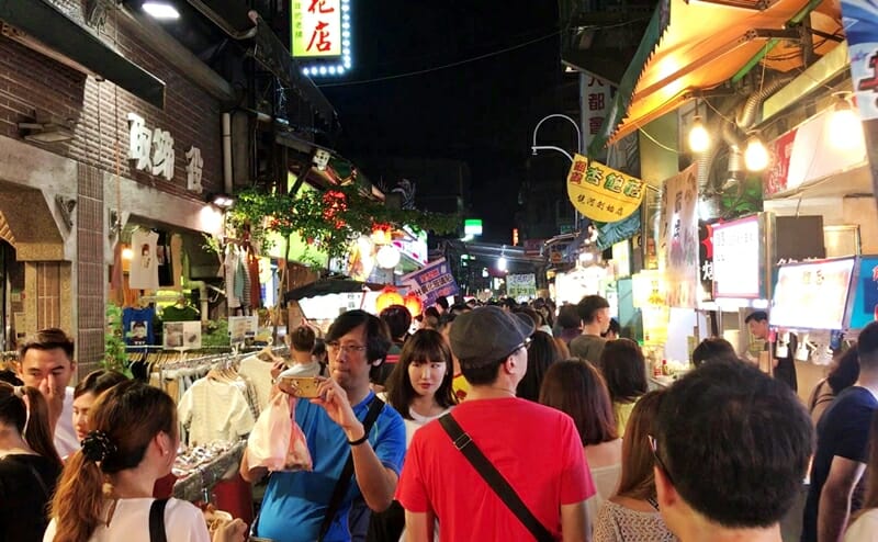 Shilin night market in Taipei Taiwan