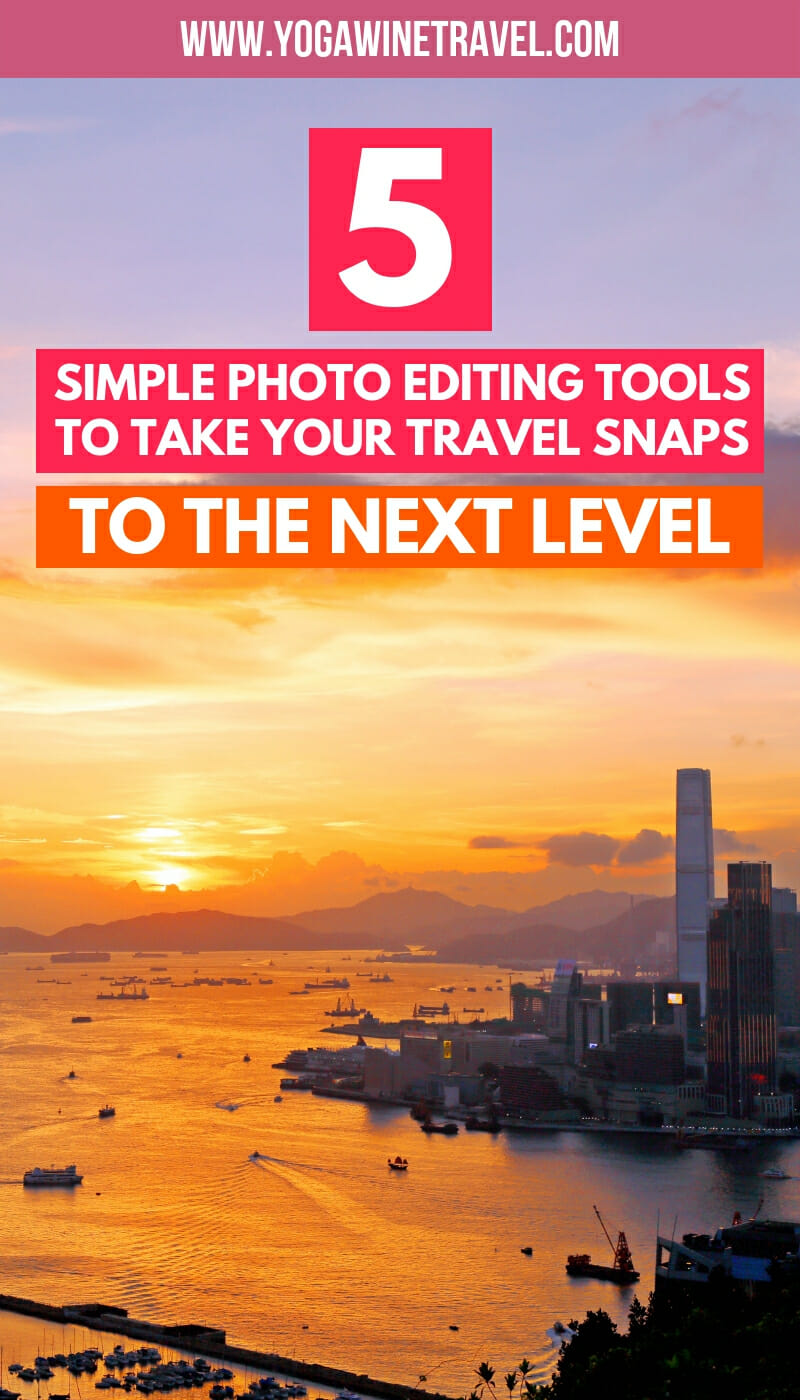 Sunset in Hong Kong with text overlay