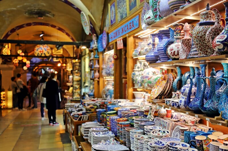 Ceramics at the Grand Bazaar Istanbul Turkey