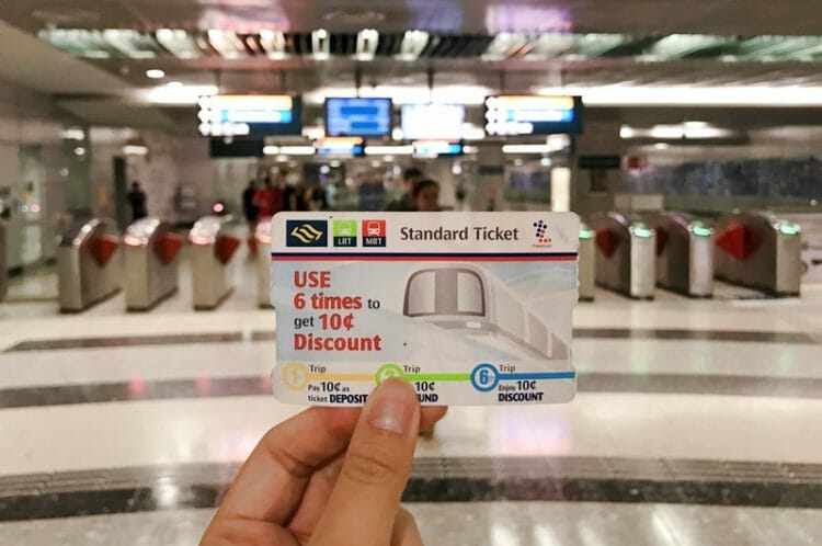 MRT ticket in Singapore