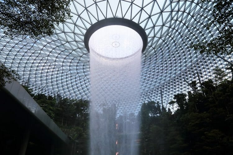 Rain Vortex at Jewel Changi in Singapore