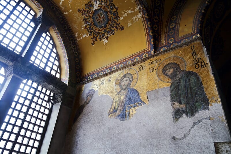 Christian mosaics in the Hagia Sophia Istanbul Turkey