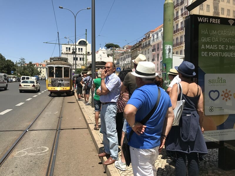 Tram 28 in Lisbon Portugal