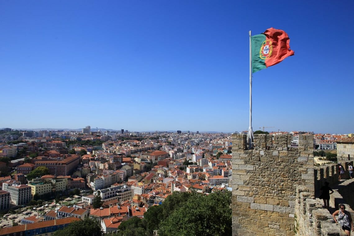 View from Castelo Sao Jorge in Lisbon Portugal