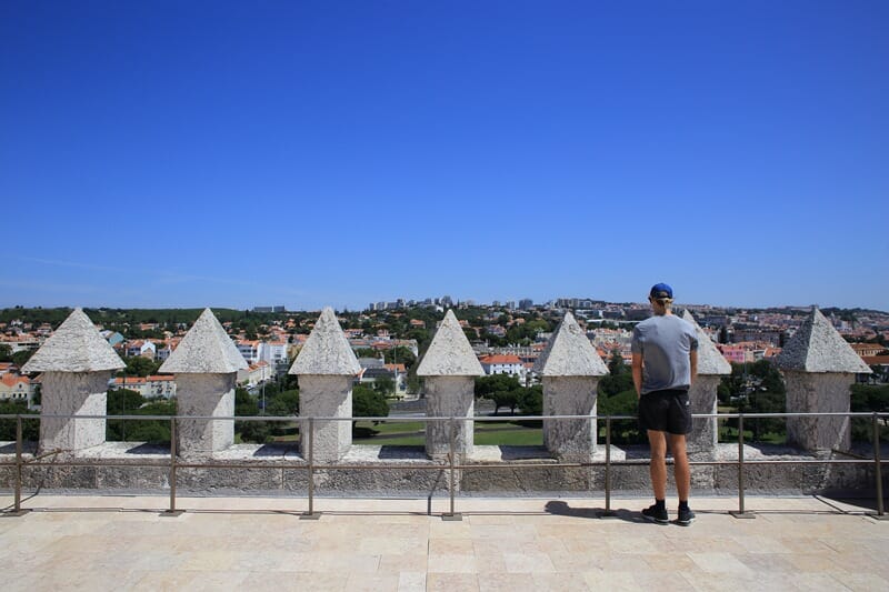 View from Torre de Belem in Lisbon Portugal