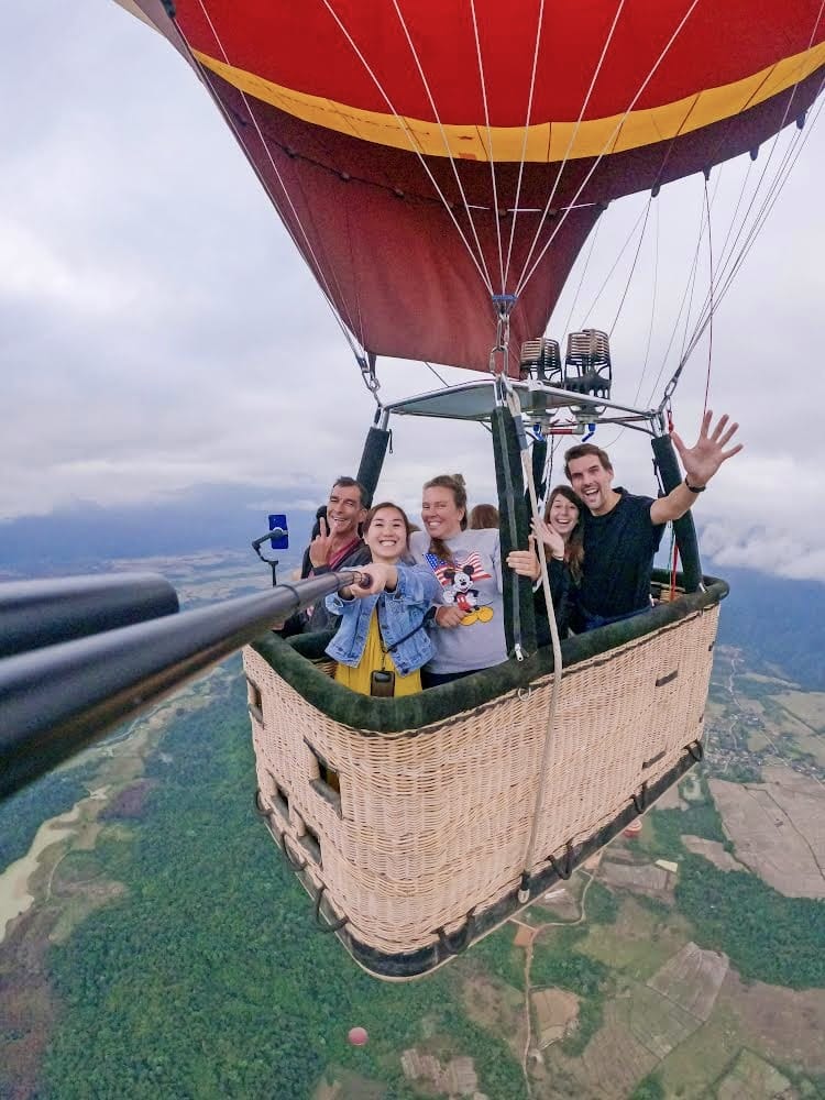 Hot air ballooning in Vang Vieng Laos