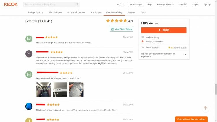 How to use Klook reviews