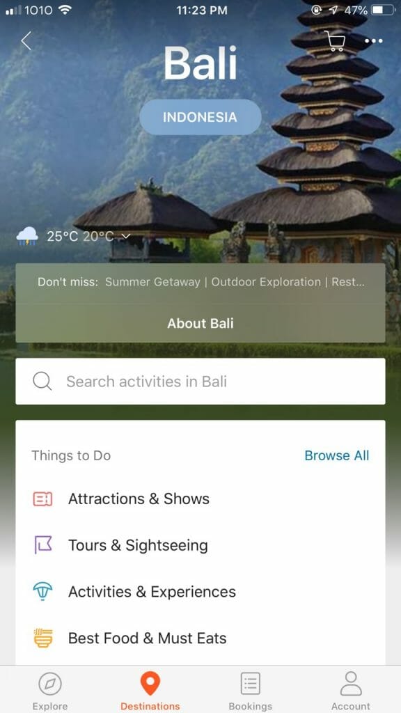 Klook mobile app interface Klook mobile app interface