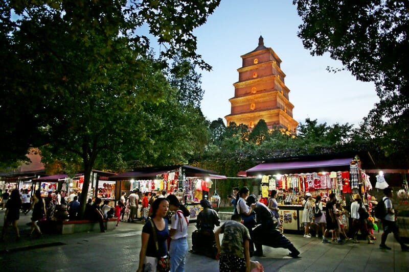 The Giant Wild Goose Pagoda in Xian China