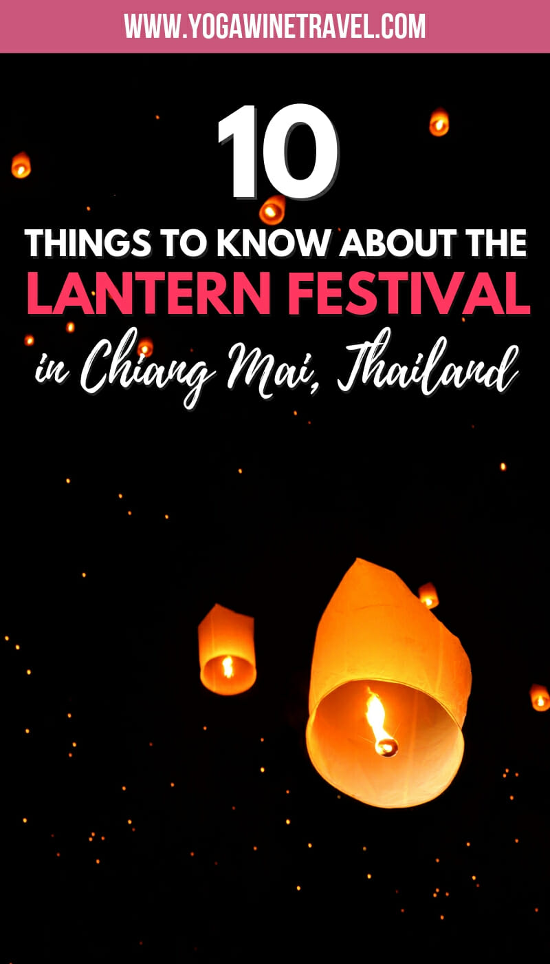 Paper lanterns in Chiang Mai Thailand with text overlay