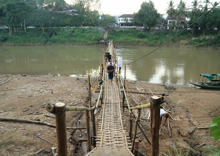 Bamboo Bridge in Luang Prabang Laos